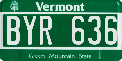 VT license plate BYR636