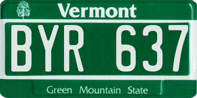 VT license plate BYR637