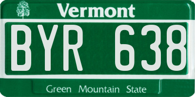 VT license plate BYR638