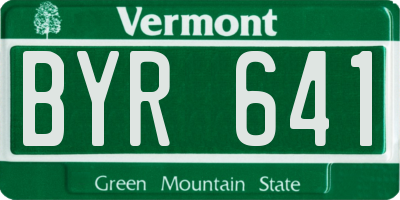 VT license plate BYR641