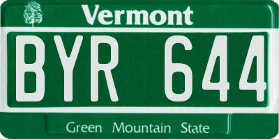 VT license plate BYR644