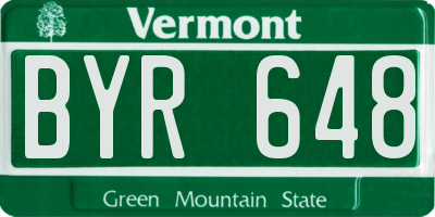VT license plate BYR648