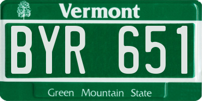 VT license plate BYR651