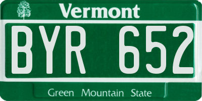 VT license plate BYR652