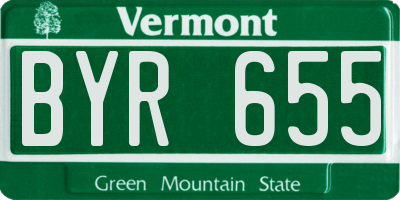 VT license plate BYR655