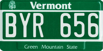 VT license plate BYR656