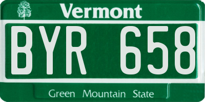 VT license plate BYR658