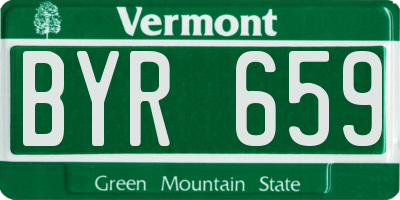 VT license plate BYR659