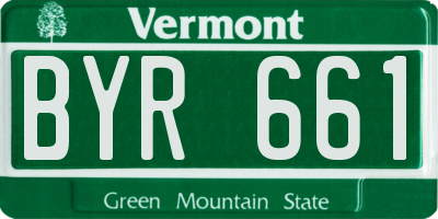 VT license plate BYR661