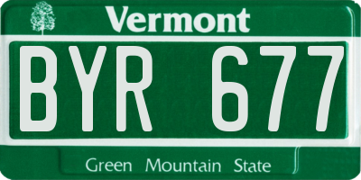 VT license plate BYR677
