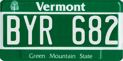 VT license plate BYR682