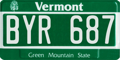 VT license plate BYR687