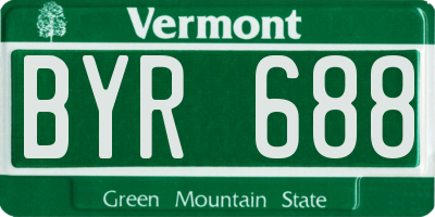 VT license plate BYR688