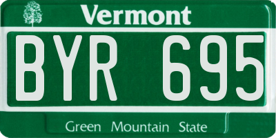 VT license plate BYR695