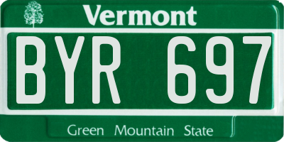 VT license plate BYR697