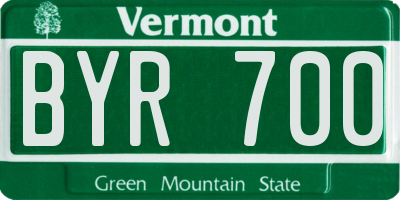 VT license plate BYR700