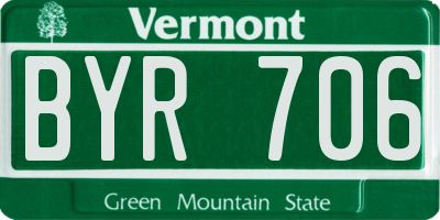 VT license plate BYR706