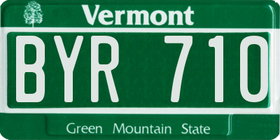 VT license plate BYR710