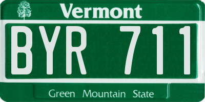 VT license plate BYR711