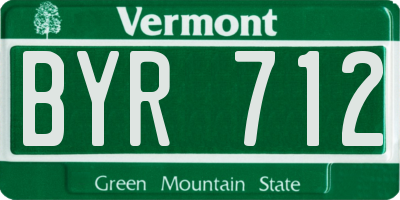 VT license plate BYR712