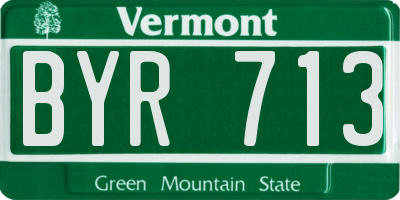 VT license plate BYR713