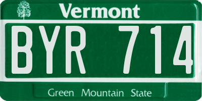 VT license plate BYR714