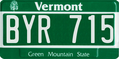 VT license plate BYR715