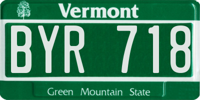 VT license plate BYR718