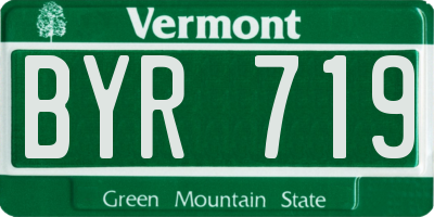 VT license plate BYR719