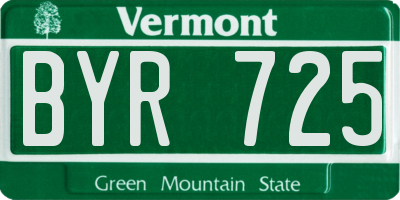 VT license plate BYR725
