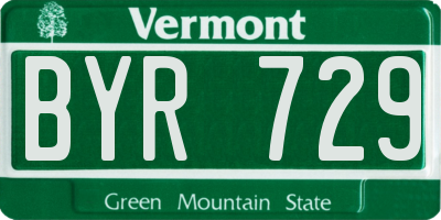 VT license plate BYR729
