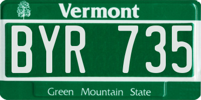 VT license plate BYR735
