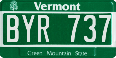 VT license plate BYR737