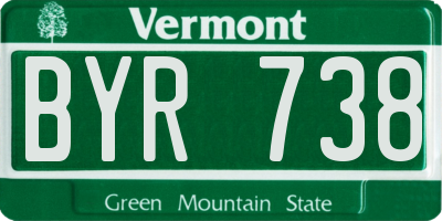 VT license plate BYR738
