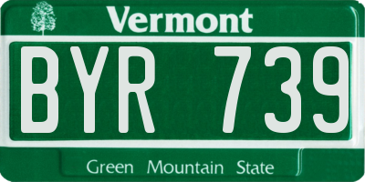 VT license plate BYR739