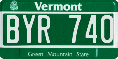 VT license plate BYR740