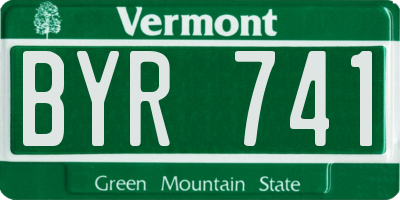 VT license plate BYR741