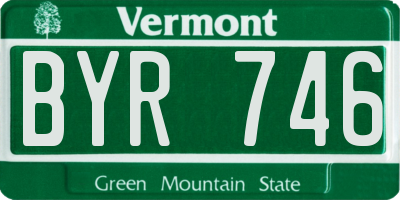 VT license plate BYR746