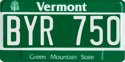 VT license plate BYR750