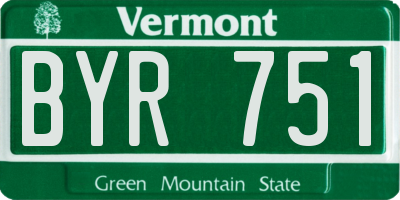 VT license plate BYR751