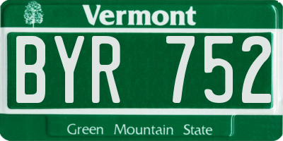 VT license plate BYR752