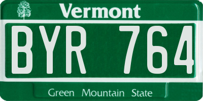 VT license plate BYR764