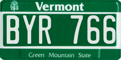 VT license plate BYR766