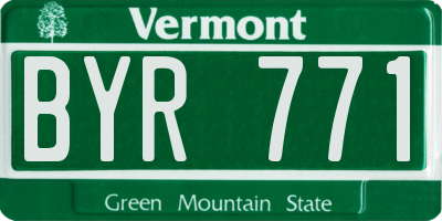 VT license plate BYR771