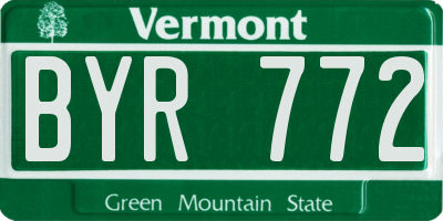 VT license plate BYR772
