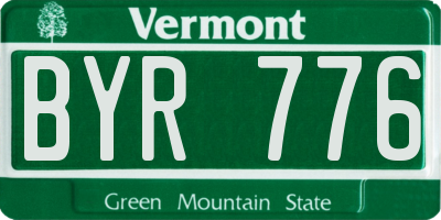 VT license plate BYR776