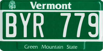 VT license plate BYR779