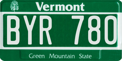 VT license plate BYR780