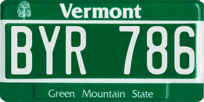 VT license plate BYR786