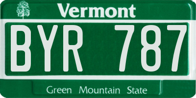VT license plate BYR787